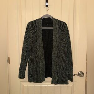 LULULEMON Cotton Cashmere Blend Open Cardigan Sweater Wrap Green/Black Size 4